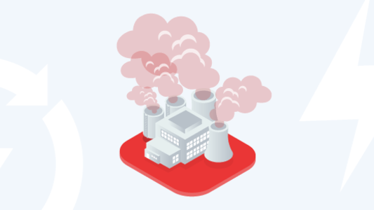 Kohlekraftwerk mit Rauch