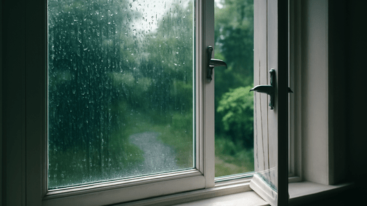 Regentropfen am Fenster