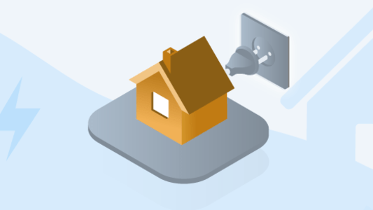 Haus mit Steckdose zur Stromverbrauch Berechnung
