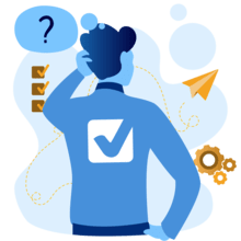 Mann denkt über die Wasserhärte nach