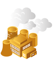 Stadtwerke Düsseldorf Gastarife für Gewerbe Fabrik mit Schornsteinen steht für Stadtwerke Düsseldorf Gastarife für Gewerbe