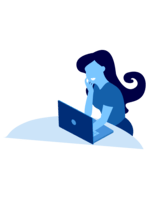 Optimale Raumtemperatur Büro Frau am Laptop steht für optimale Raumtemperatur Büro