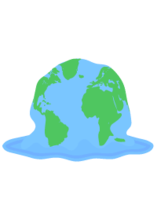 Eine schmelzende Erde als Symbol für den Klimawandel